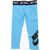 Nike Stretch Cotton Leggings With Printed Contrasting Logo Light Blue