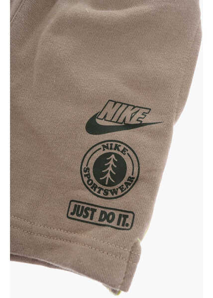Pantaloni scurti Nike Cotton Blend Shorts With Printed Logo Beige Baieti (BM 16479348) 2