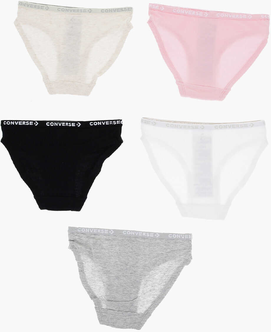 Chiloti Converse Set Of 5 Stretch Cotton Briefs With Logoed Elastic Band Multicolor Baieti (BM 16479372) 2