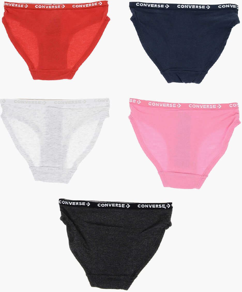 Chiloti Converse Set Of 5 Stretch Cotton Briefs With Logoed Elastic Band Multicolor Baieti (BM 16479378) 2