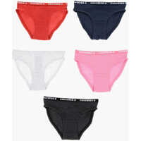 Chiloti Set Of 5 Stretch Cotton Briefs With Logoed Elastic Band Baieti