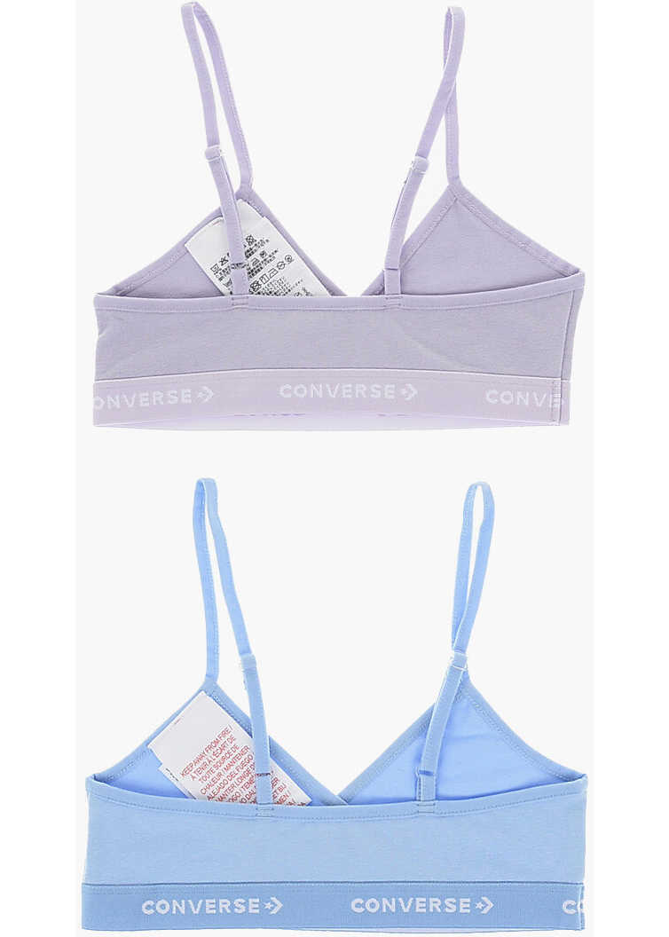 Sutiene Converse Triangle 2 Pairs Of Bra Set With Logoed Band Light Blue Fete (BM 16479381) 2