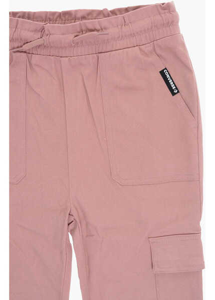 Pantaloni Converse Dawstring Waist Cotton Stretch Paperbag Cargo Pants Pink Fete (BM 16479429) 2