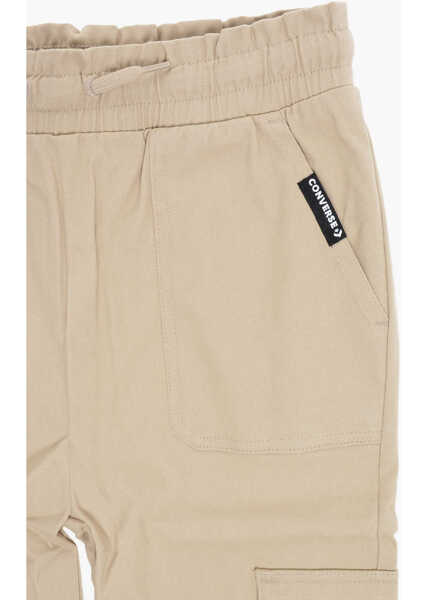 Pantaloni Converse Dawstring Waist Cotton Stretch Paperbag Cargo Pants Beige Fete (BM 16479432) 2