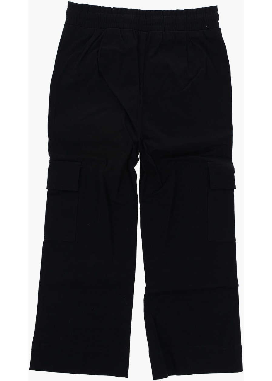 Pantaloni Converse Wide Leg Cargo Pants With Elastic Waistband Black Fete (BM 16479489) 3