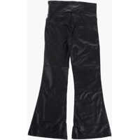 Colanti pentru Fete - Colanti Converse Faux Leather Flared Leggings Black Fete (BM 16479492) - B-mall.ro