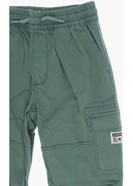 Pantaloni Converse All Star Stretch Cotton Cargo Pants With Elastic Waistband Green Fete (BM 16479549) 2