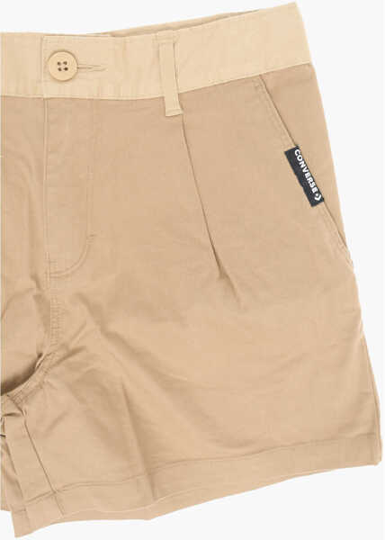 Pantaloni scurti Converse Stretch Cotton Single-Pleat Shorts Beige Baieti (BM 16479570) 2