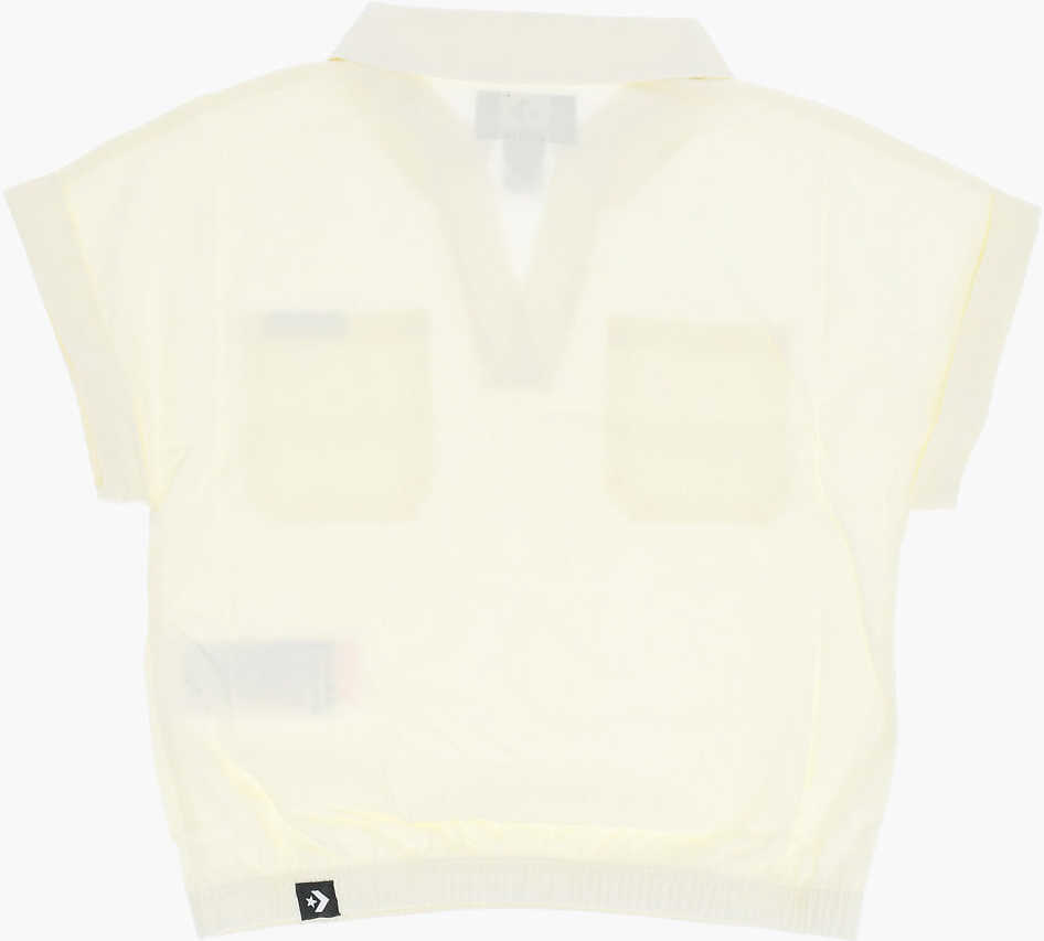 Bluze Converse Double Breast Pocket V-Neck Dolman Blouse White Fete (BM 16479573) 3