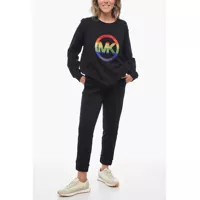 Pulovere casual Michael Kors pentru Barbati - Pulovere casual Michael Kors Unisex Printed Sweatshirt With Rhinestoned Detail Black Barbati (BM 16479594) - B-mall.ro