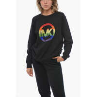 Pulovere casual Unisex Printed Sweatshirt With Rhinestoned Detail Barbati