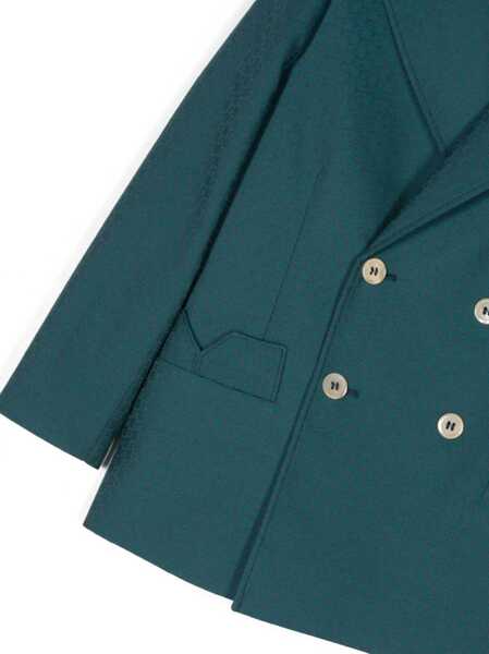 Sacouri Gucci All-Over Monogram Double Breasted Blazer Blue Baieti (BM 16479702) 3