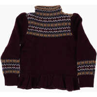 Tricouri Polo Wool Turtleneck Sweater With Ruched Fete