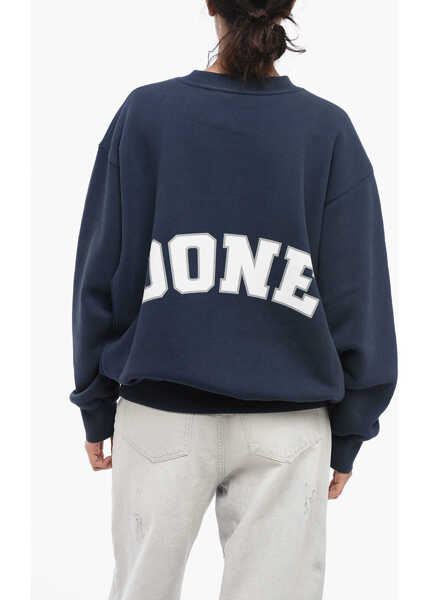 Pulovere casual WE11DONE Oversized Cotton Old School Crew-Neck Unisex Sweatshirt Blue Barbati (BM 16479750) 3