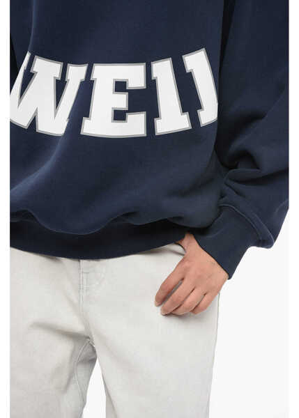 Pulovere casual WE11DONE Oversized Cotton Old School Crew-Neck Unisex Sweatshirt Blue Barbati (BM 16479750) 4