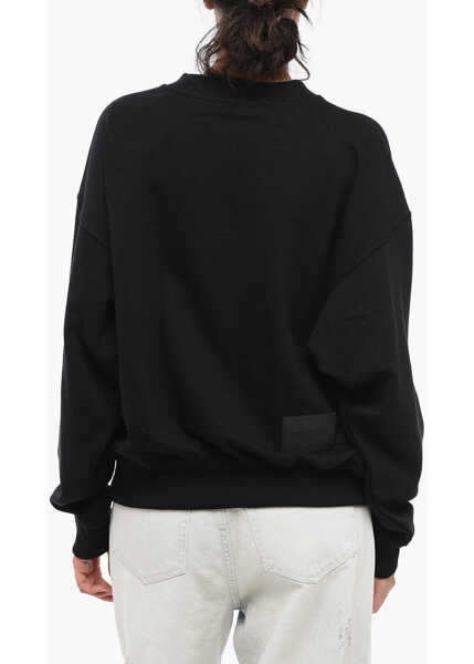 Pulovere casual WE11DONE Brushed Cotton Oversized Unisex Crew-Neck Sweatshirt Black Barbati (BM 16479759) 3