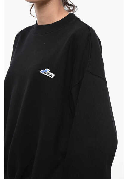 Pulovere casual WE11DONE Brushed Cotton Oversized Unisex Crew-Neck Sweatshirt Black Barbati (BM 16479759) 4