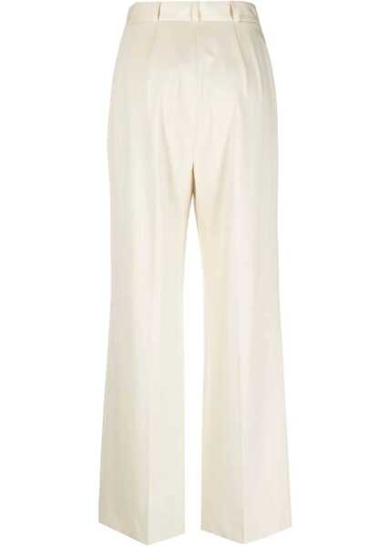 Pantaloni casual Harris Wharf London Double-Pleated Jersey Palazzo Pants White Femei (BM 16480512) 2