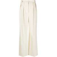 Pantaloni casual Double-Pleated Jersey Palazzo Pants Femei