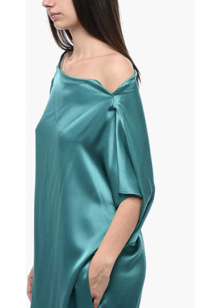 Rochii lungi Gianluca Capannolo Short-Sleeved Judy Dress With Boat Neck Green Femei (BM 16480521) 3