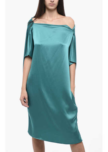 Rochii lungi Gianluca Capannolo Short-Sleeved Judy Dress With Boat Neck Green Femei (BM 16480521) 4