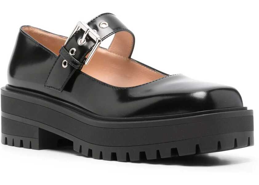 Balerini Gianvito Rossi Leather Sandal BLACK Femei (BM 16480683) 2