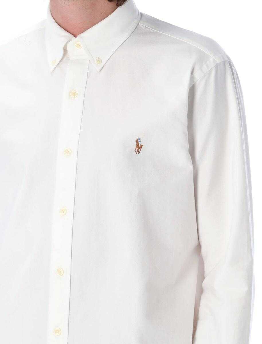 Tricouri Polo Ralph Lauren Polo Ralph Lauren Custom Fit Shirt WHITE Barbati (BM 16482318) 3
