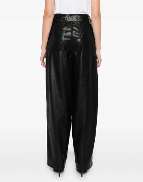 Pantaloni casual ROTATE Birger Christensen Faux Leather Pants BLACK Femei (BM 16487718) 4
