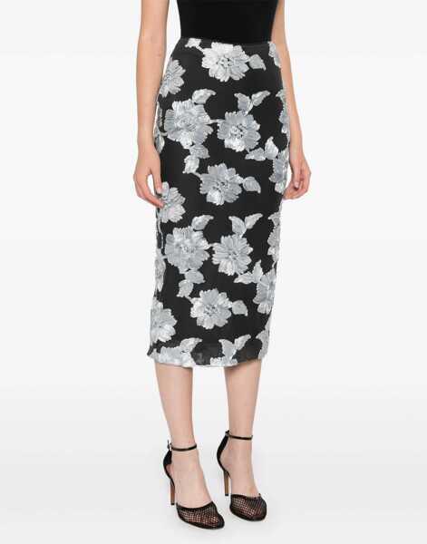 Fuste casual ROTATE Birger Christensen Floral Pencil Skirt BLACK Femei (BM 16487721) 3