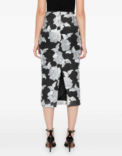 Fuste casual ROTATE Birger Christensen Floral Pencil Skirt BLACK Femei (BM 16487721) 4