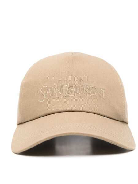 Sepci Saint Laurent Saint Laurent Cotton Baseball Cap Beige Barbati (BM 16487877) 2