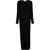 Saint Laurent V-Neckline Draped Dress Black