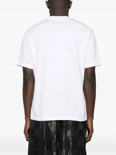 Tricouri AMIRI White Crewneck  T-Shirt With Logo Lettering Print In Cotton Man WHITE Barbati (BM 16490670) 4