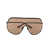 Rick Owens Rick Owens Sunglasses Shield BLK TEMPLE/BROWN LENS