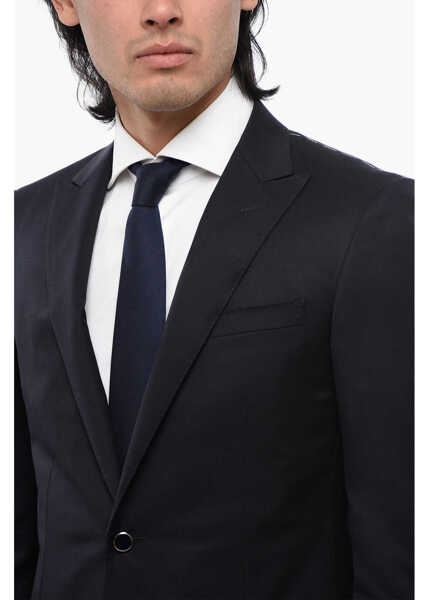 Sacouri CORNELIANI 1-Button Jacket Single Vent Peak Lapel Blue Barbati (BM 16493103) 3