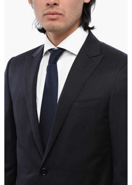 Sacouri CORNELIANI Center Vent Peak Lapel 1-Button Blazer Blue Barbati (BM 16493106) 3