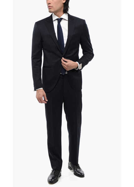 Sacouri CORNELIANI Center Vent Peak Lapel 1-Button Blazer Blue Barbati (BM 16493106) 4