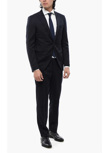 Sacouri CORNELIANI Center Vent Peak Lapel 1-Button Blazer Blue Barbati (BM 16493109) 4