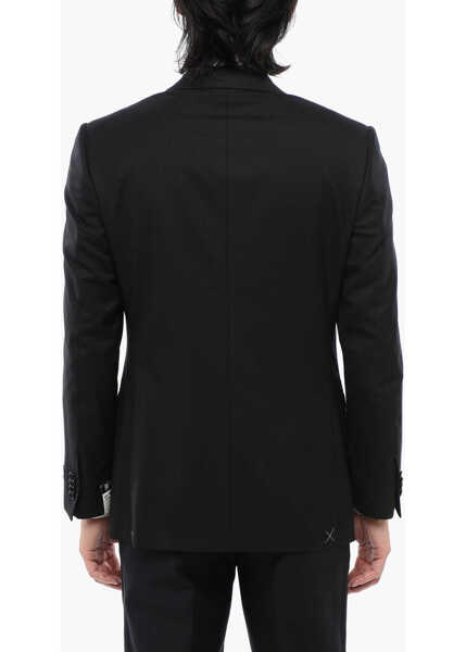 Sacouri CORNELIANI Virgin Wool 2 Bottons Blazer With Side Vents And Flat Pocket Black Barbati (BM 16493115) 2