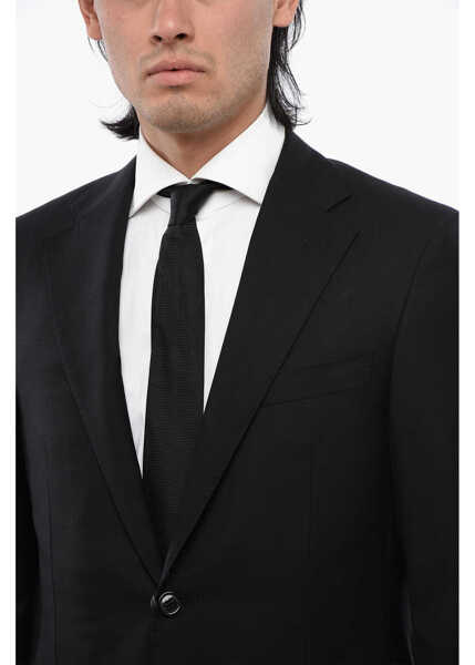 Sacouri CORNELIANI Virgin Wool 2 Bottons Blazer With Side Vents And Flat Pocket Black Barbati (BM 16493115) 3