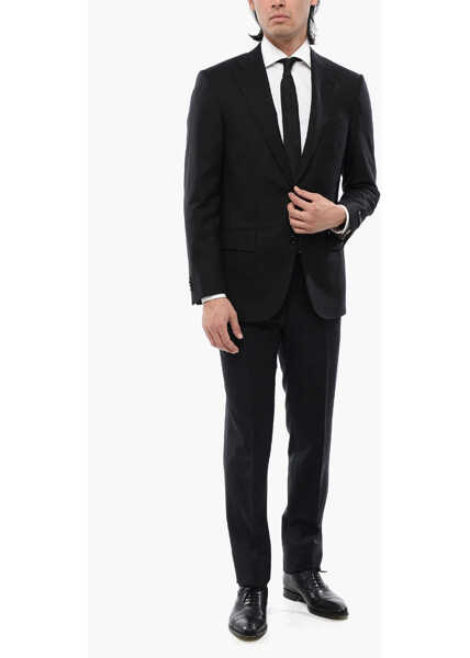 Sacouri CORNELIANI Virgin Wool 2 Bottons Blazer With Side Vents And Flat Pocket Black Barbati (BM 16493115) 4