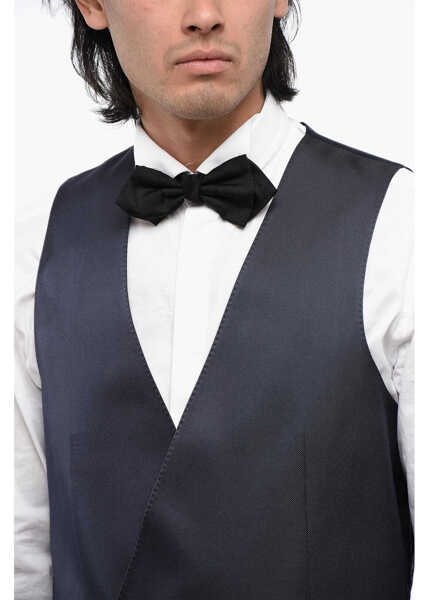 Veste costum CORNELIANI Silk Double Breasted Waistcoat With Martingale Blue Barbati (BM 16493196) 3