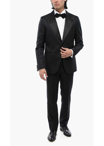 Sacouri elegante CORNELIANI Cc Collection Side Vents Peak Lapel Cerim.reward 2-Button Bl Black Barbati (BM 16493301) 4