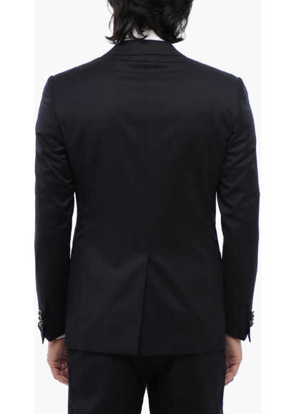 Sacouri CORNELIANI Center Vent Peak Lapel 1-Button Blazer Blue Barbati (BM 16493307) 2