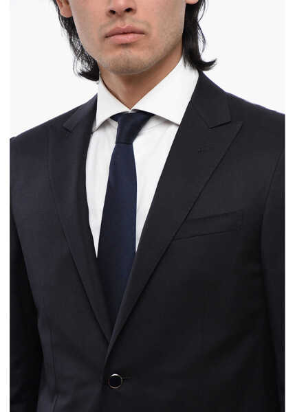 Sacouri CORNELIANI Center Vent Peak Lapel 1-Button Blazer Blue Barbati (BM 16493307) 3