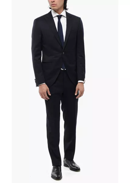 Sacouri CORNELIANI Center Vent Peak Lapel 1-Button Blazer Blue Barbati (BM 16493307) 4