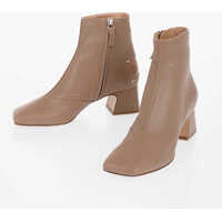 Botine Leather Booties With Cut-Out Detail Heel 6 Cm Femei