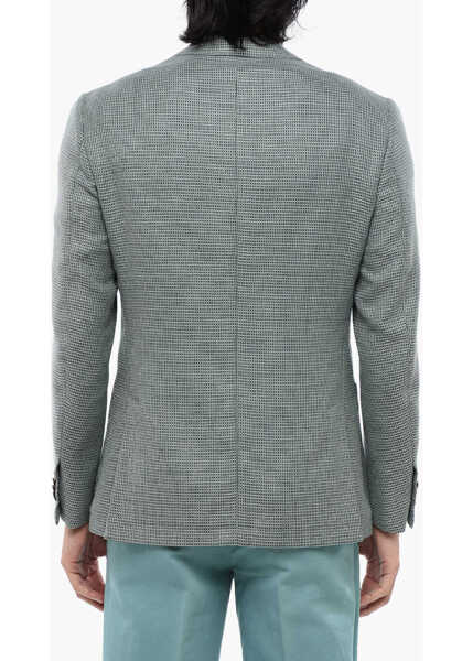 Sacouri CORNELIANI Jacquard Wool Blend Cerim Academy Unlined Blazer Green Barbati (BM 16493343) 2