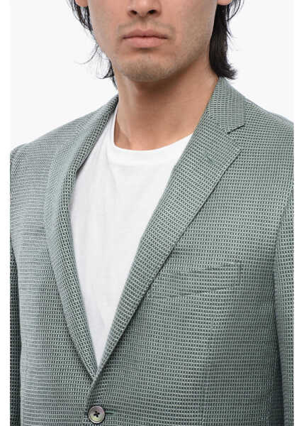 Sacouri CORNELIANI Jacquard Wool Blend Cerim Academy Unlined Blazer Green Barbati (BM 16493343) 3