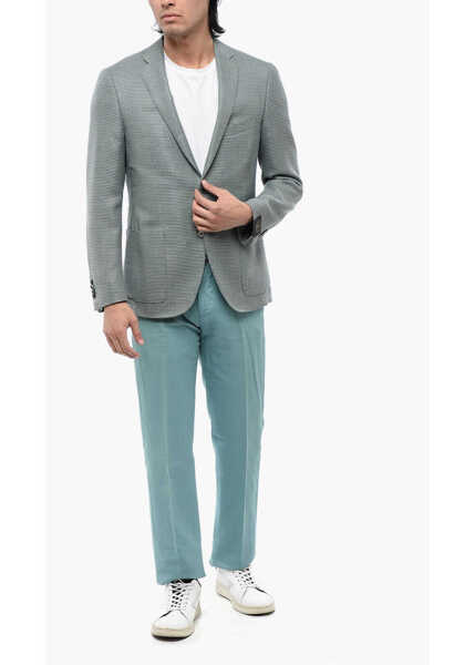 Sacouri CORNELIANI Jacquard Wool Blend Cerim Academy Unlined Blazer Green Barbati (BM 16493343) 4